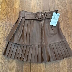 Zara Brown Mini Skirt with Belt